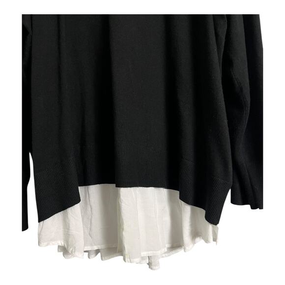 Torrid Fitted Pullover 2-Fer Sweater Black White 4 Preppy Plus 4X Career Curvy - Picture 4 of 9